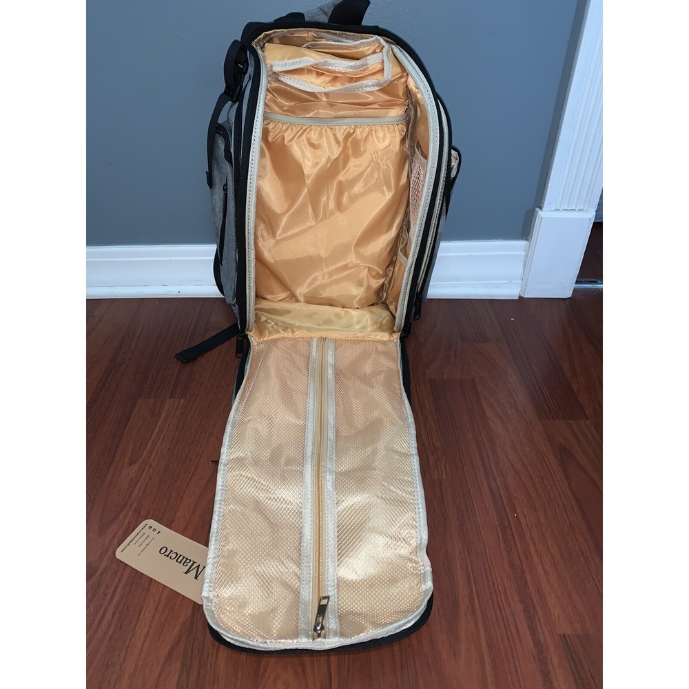 Mancro Diaper Bag Backpack, Large Multifunction Waterproof Gray - Picture 5 of 10